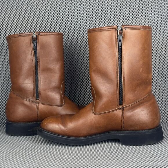 Fin & Feather Insulated Boots Mens 8.5 D Brown Leather Zipper Made In USA - Picture 5 of 13